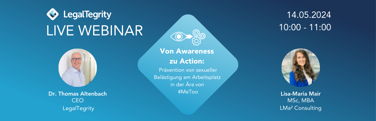 LegalTegrity Webinar Aufzeichnung Prävention sexuelle Belästigung 14.05.2024